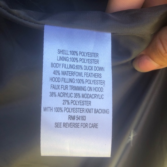 Calvin Klein Down Quilted Faux Fur Trim Black Hooded Puffer Coat - Picture 10 of 12